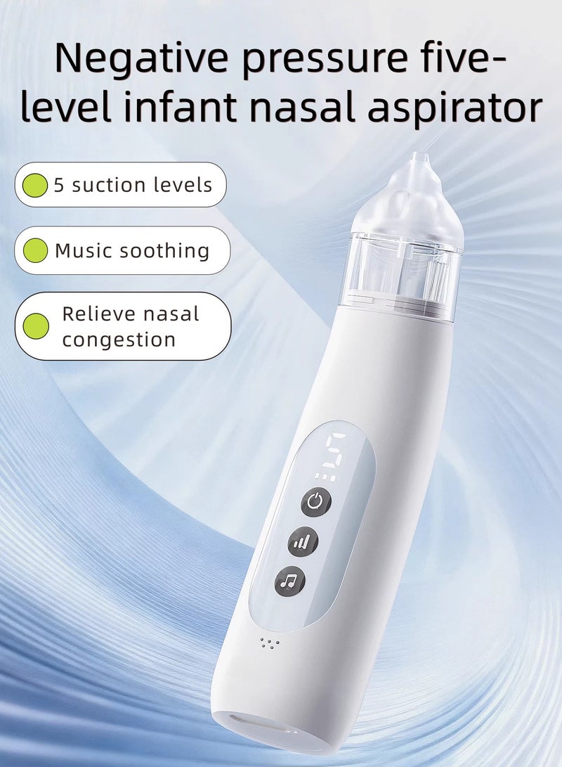 🍼 شفاط الانف الكهربائي للأطفال – جهاز شفط الأنف قابل للشحن مع 5 درجات شفط ورؤوس سيليكون ناعمة للرضع 👶 - Image 1